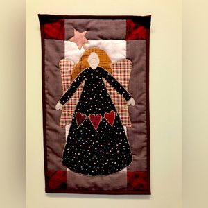 Decorative folk art angel wall quilt